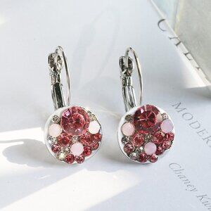 Different Sizes Colorful Round CZ Stud Earrings for Women, HA4059